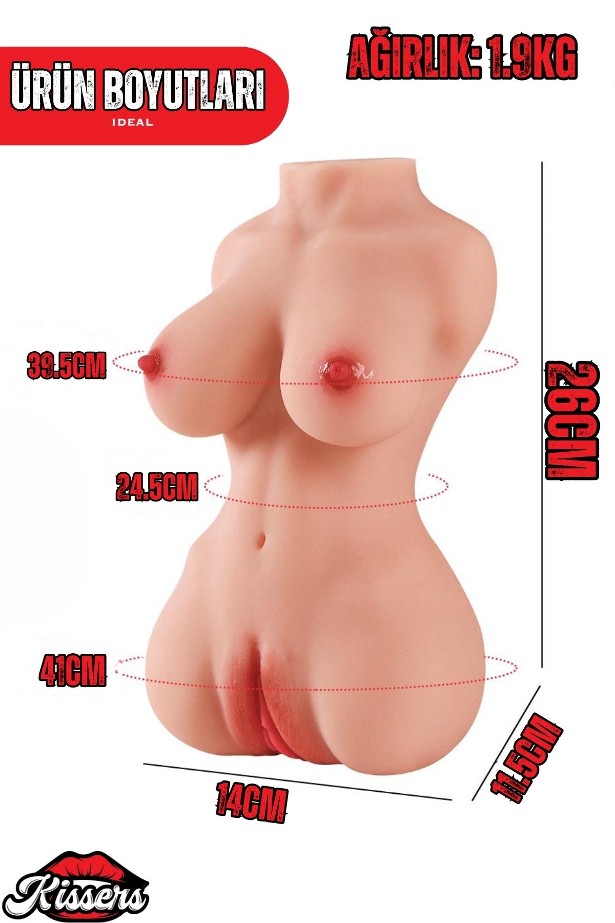 Yeni Nesil Anal Vajinal Titreşimli Isıtmalı 1.9 Kg 26 Cm Mini Boy Bacaksız Realistik Manken Mastürbatör