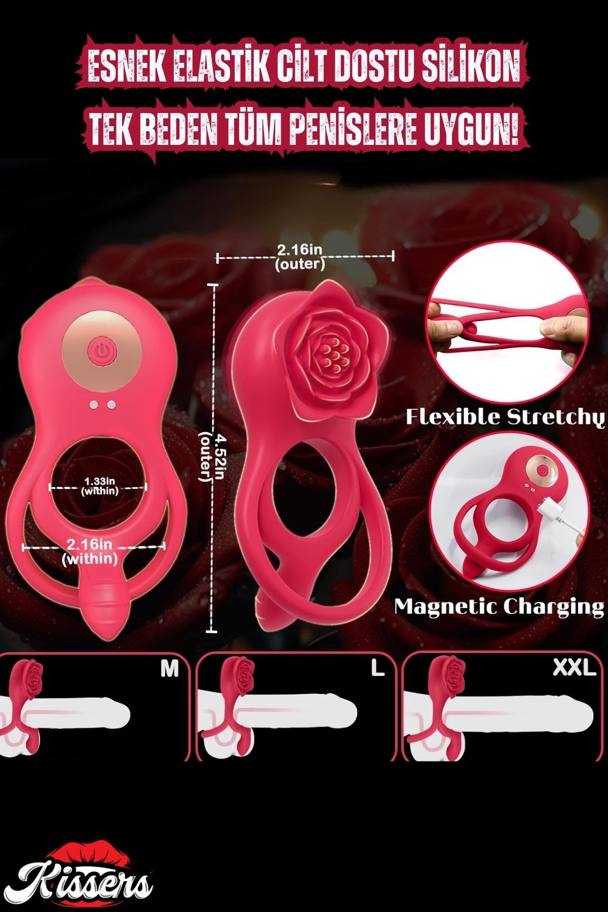 Cinsel Oyuncak Şarjlı Uzaktan Kumandalı Klitoris Uyarıcı Vibratör Testis ve Penis Halkası