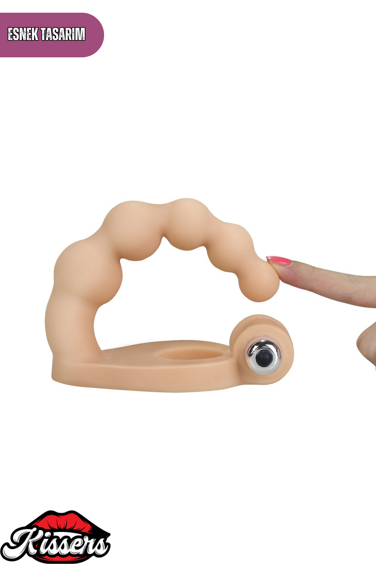 Lovetoy Penis Halkalı Klitoris Uyarıcı The Soft Double Boncuk Anal Penetratör Titreşimli 16.5 cm