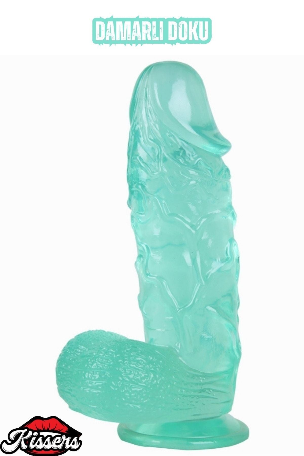 Ultra Realistik Damarlı Bükülebilir Vantuzlanabilir Jel Dokusunda Yeşil Dildo Penis 26 Cm