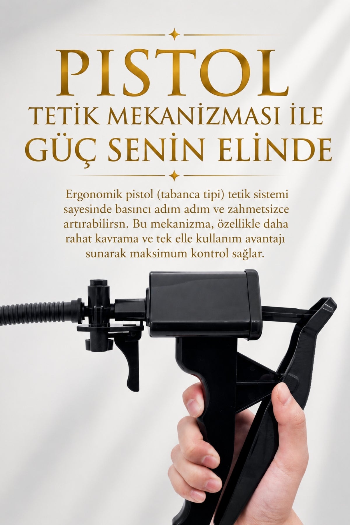 Standart Hanzeli Pistol Tetikli Klasik Gelişme ve Performans Etkili Penis Pompası