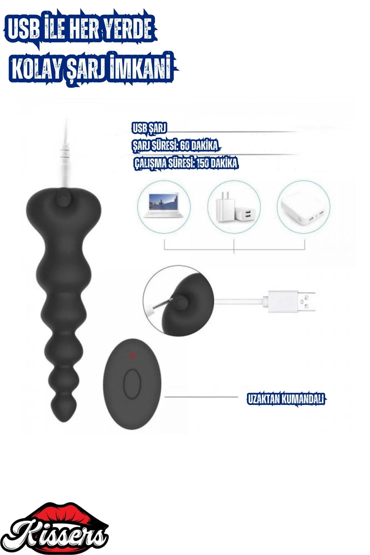 Uzaktan Kumandalı Su Geçirmez Ultra Güçlü Titreşim Modlu Boğumlu Anal Vibratör