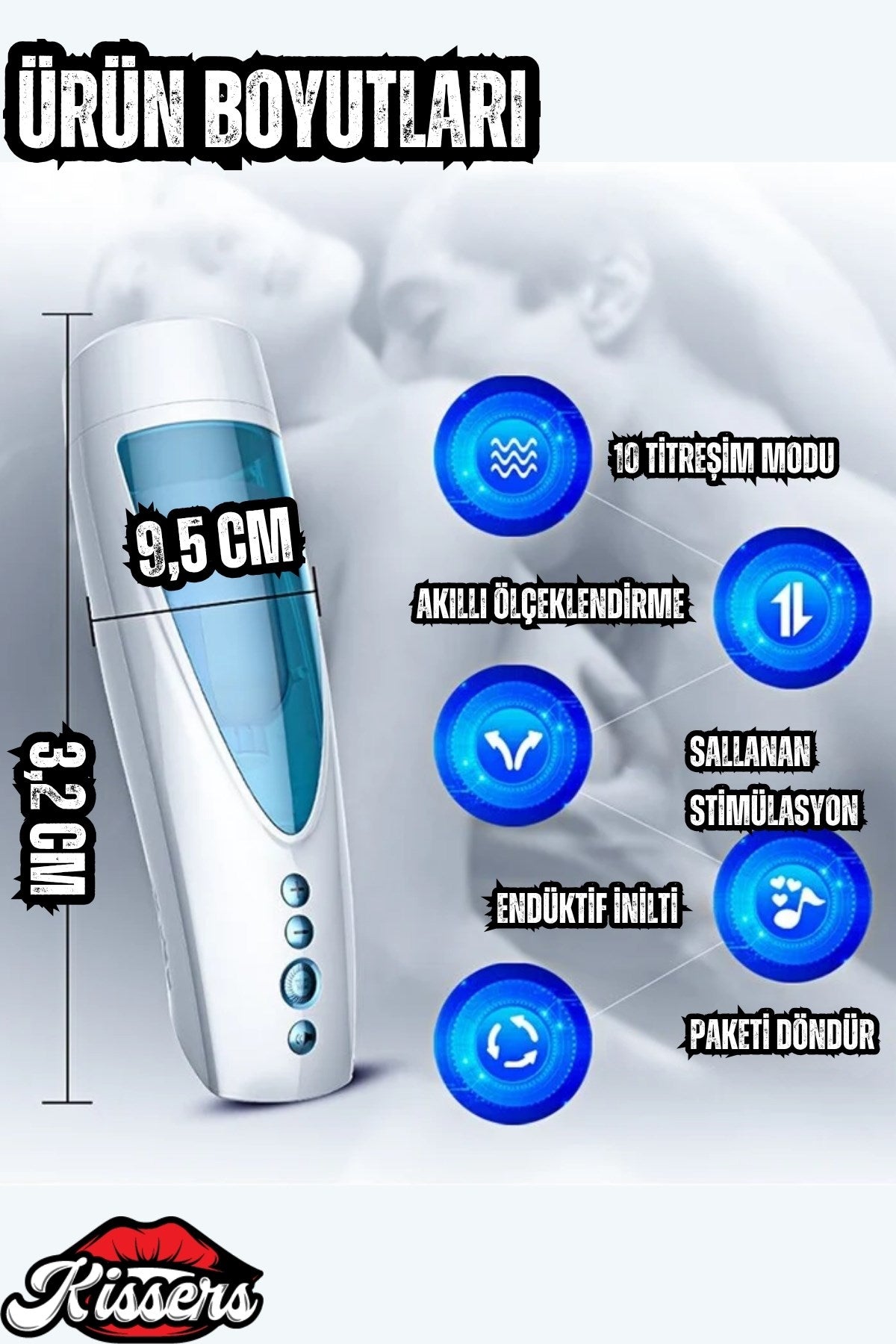 İleri Geri Hareketli Kulaklı İnleme Sesli Rotasyonlu Vajina Girişli Şarjlı Tam Otomatik Mastürbatör