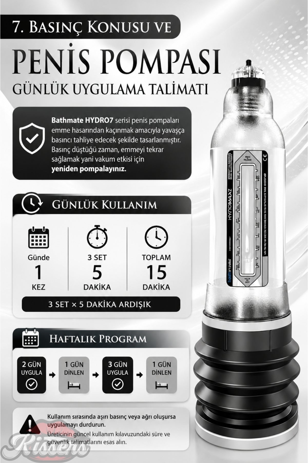 Bathmate Etkili Ultra Güçlü Hidroponik Hydro 7 Penis Pompası