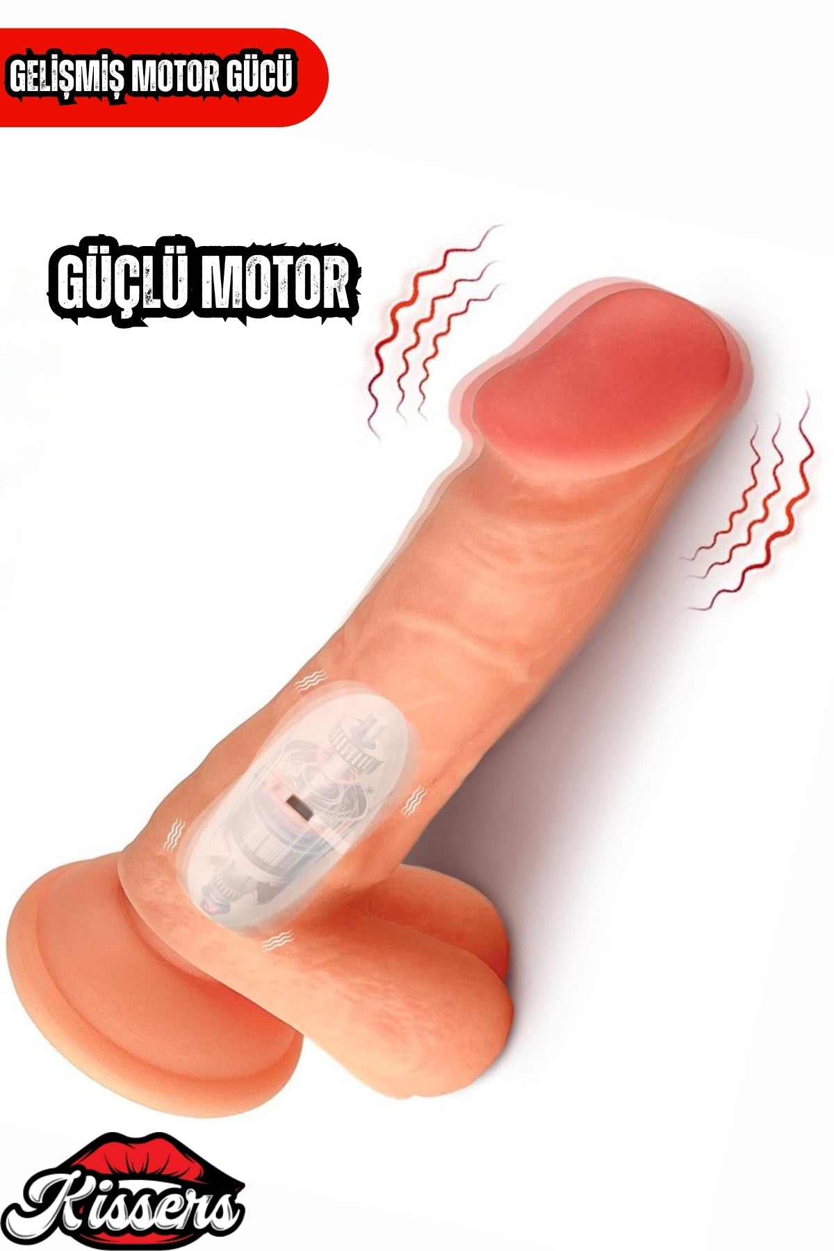 Kablolu Kumandalı Vantuzlu Güçlü Titreşimli Gerçekçi Yapay Penis Realistik Dokuda Dildo 21 cm