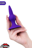 Klapsy Vantuzlu Boğumlu Silikon Anal Plug 10,5 cm Mor Medikal Silikon