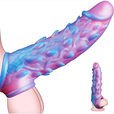 Realistik G Noktası Ve Klitoris Uyarıcılı Tırtıklı Testisli Monster Dragon Penis Kılıfı
