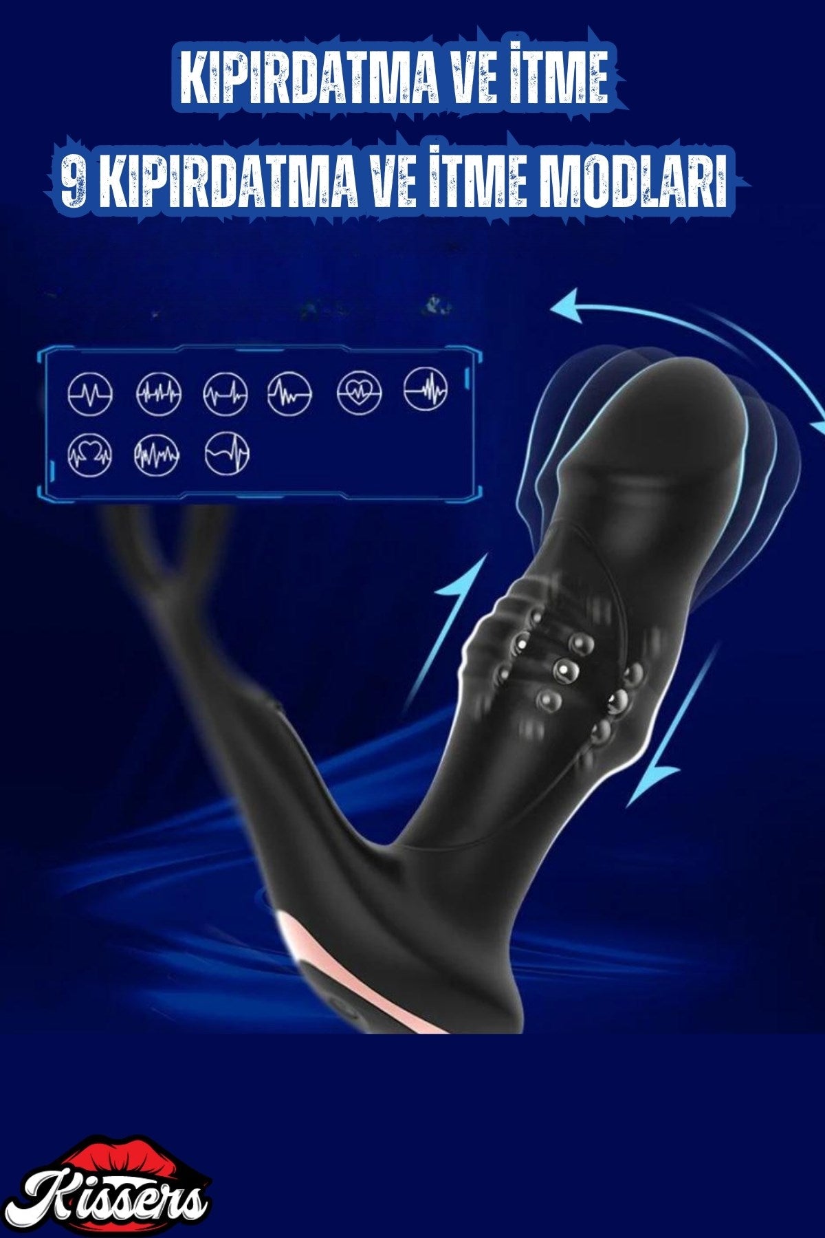 Şarjlı Testis Penis Halkalı Dalga ve İleri Geri Hareketli Titreşimli Perine Uyarıcı Vibratör