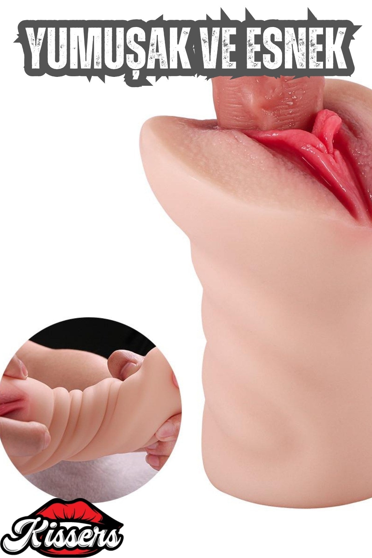 Vajinal Girişli Titreşimli Vajina Cinsel Oyuncak Saklanabilir Realistik Vajina Mastürbatör Ten Renk