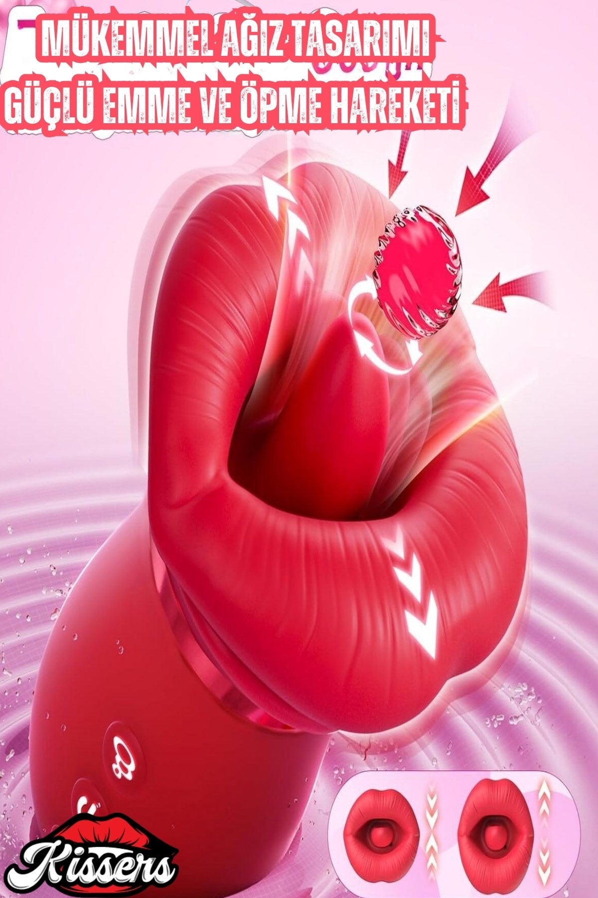 Aşağı Yukarı Dil Hareketli Göğüs ve Vajina Emişli Vakumlu G Noktası Ve Klitoris Uyarıcılı Vibratör