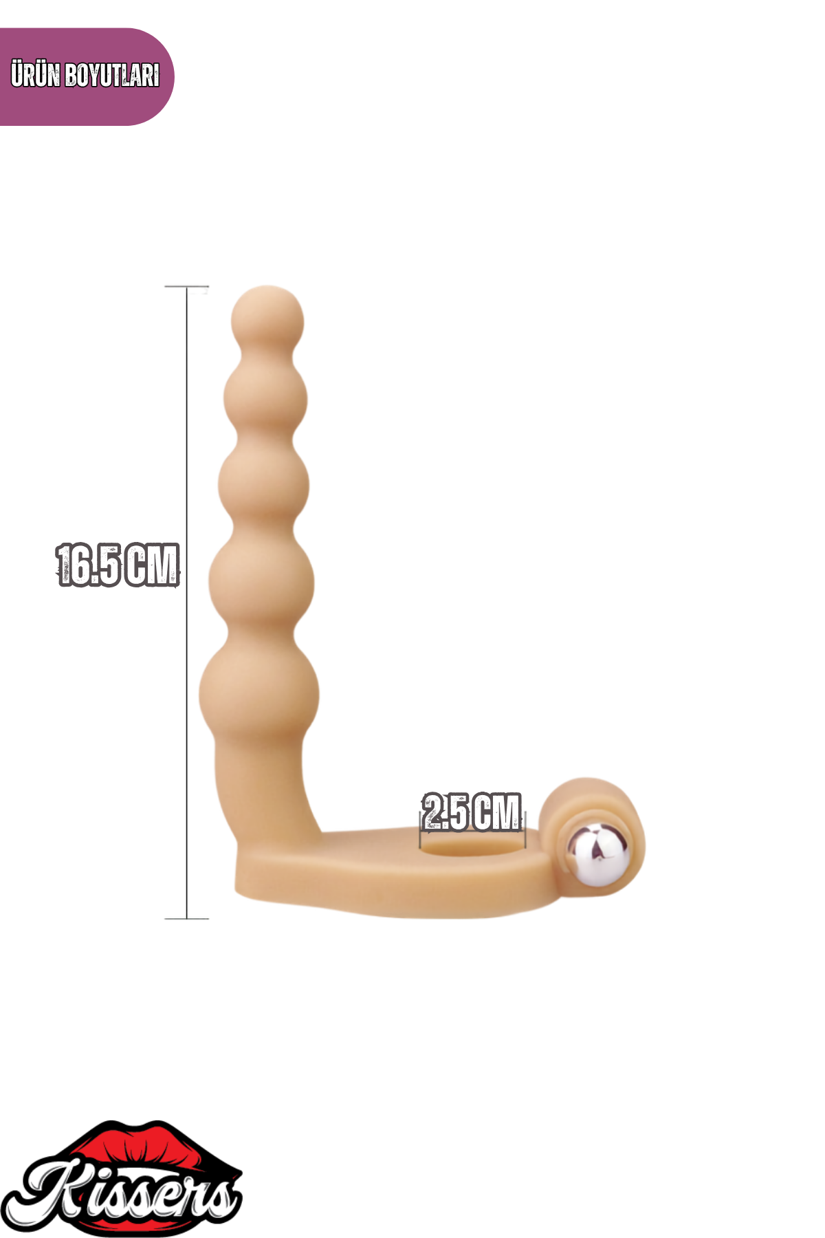 Lovetoy Penis Halkalı Klitoris Uyarıcı The Soft Double Boncuk Anal Penetratör Titreşimli 16.5 cm