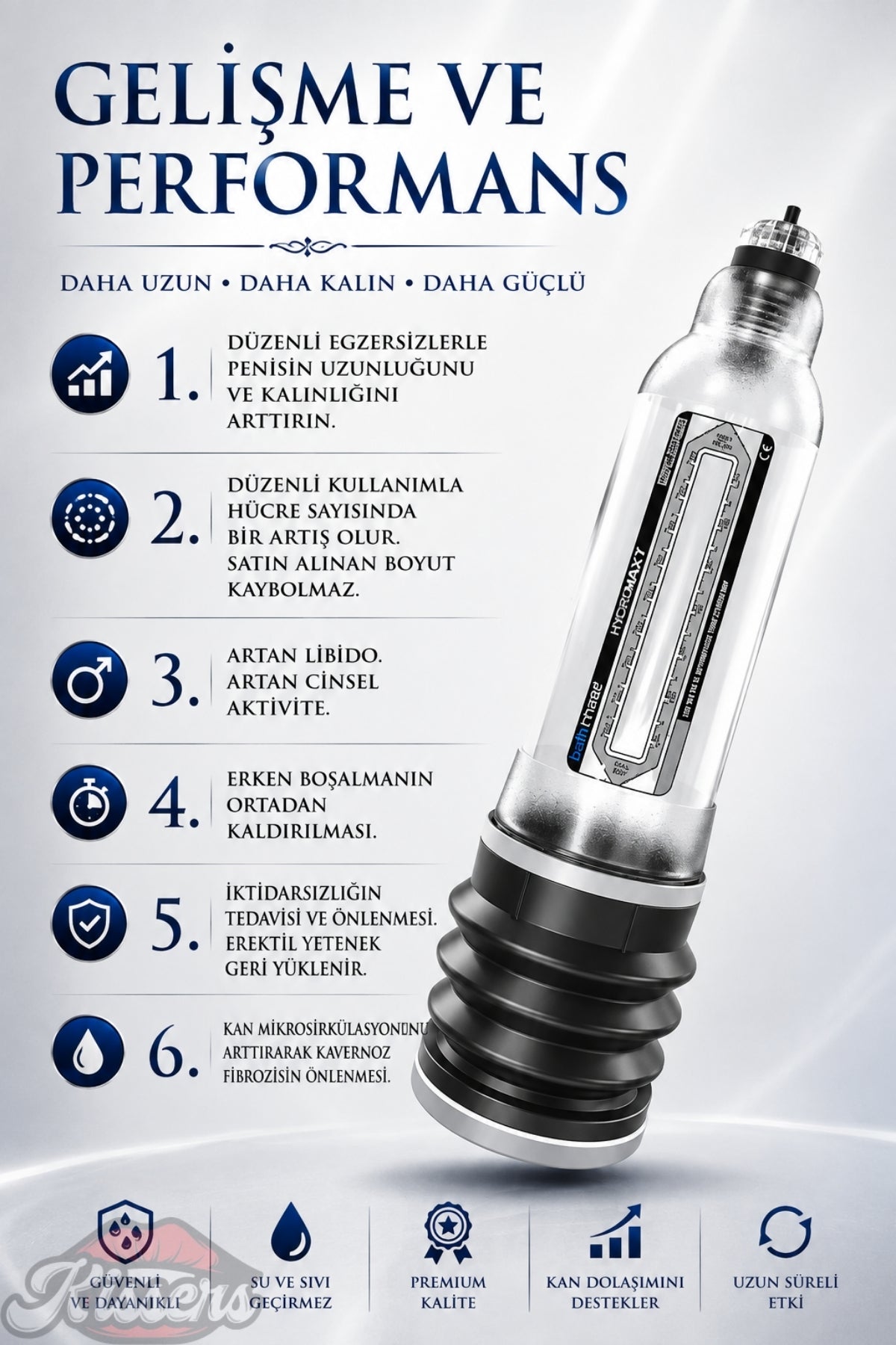 Bathmate Etkili Ultra Güçlü Hidroponik Hydro 7 Penis Pompası