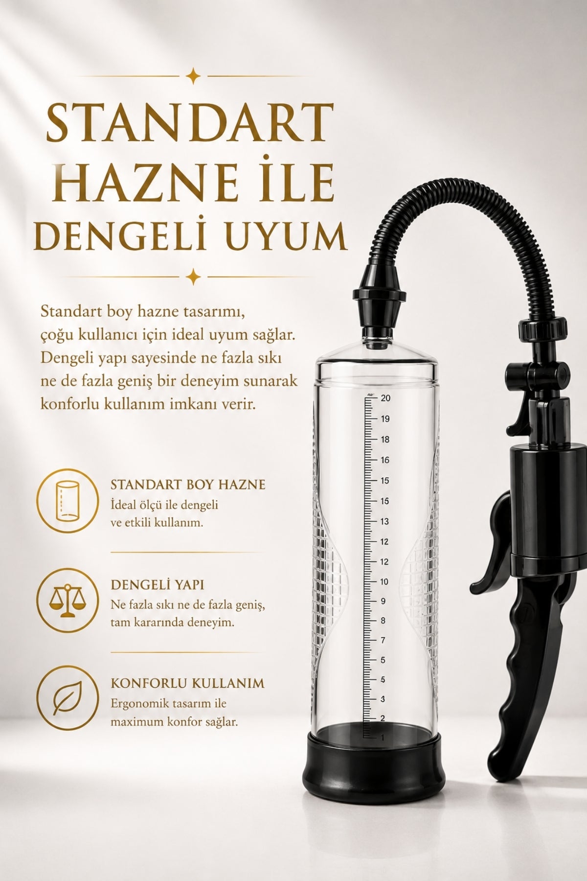 Standart Hanzeli Pistol Tetikli Klasik Gelişme ve Performans Etkili Penis Pompası