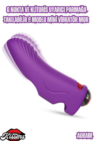 G Nokta ve Klitoris Uyarıcı Parmağa Takılabilir 9 Modlu Mini Vibratör Mor