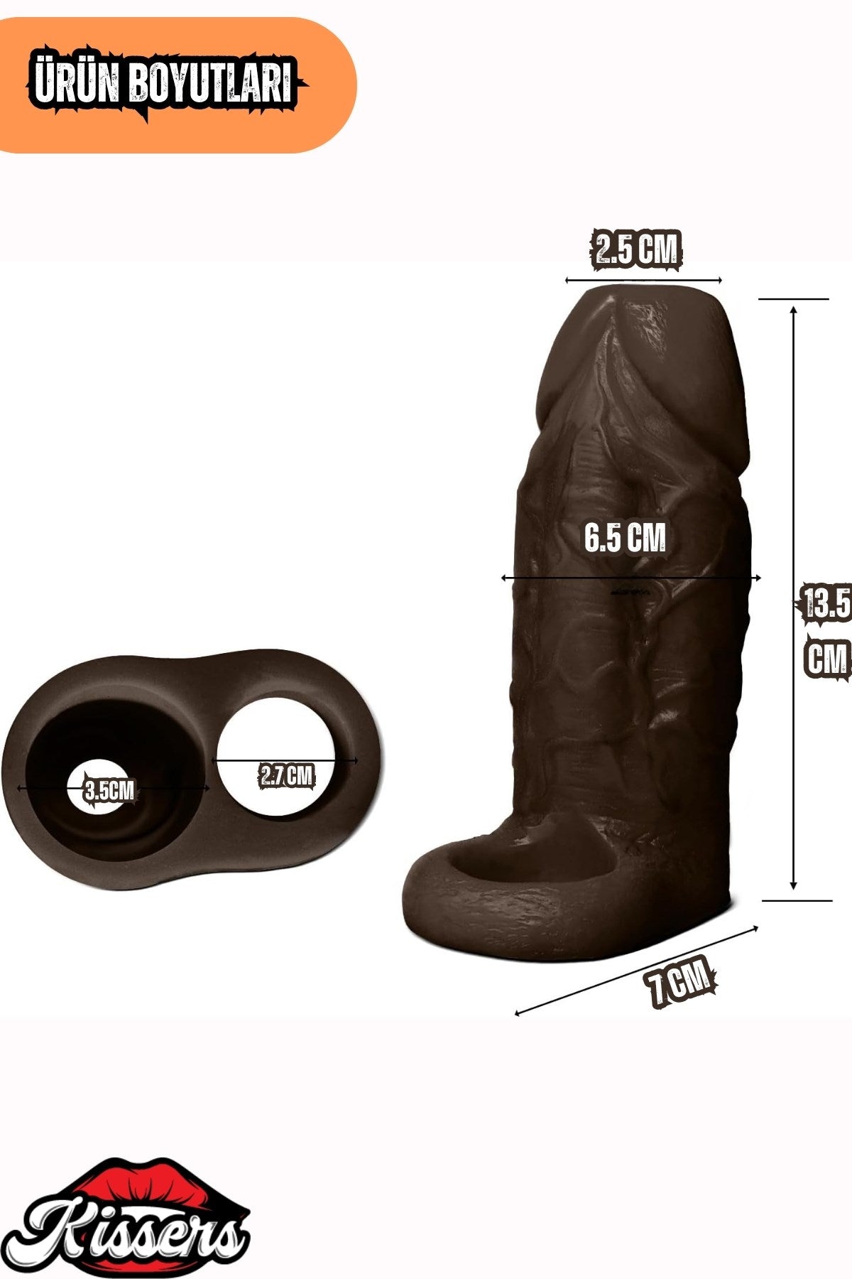 Baş Kısmı Boş Kalınlaştırıcı Realistik Damarlı Testis Geçirmeli Melez Penis Kılıfı