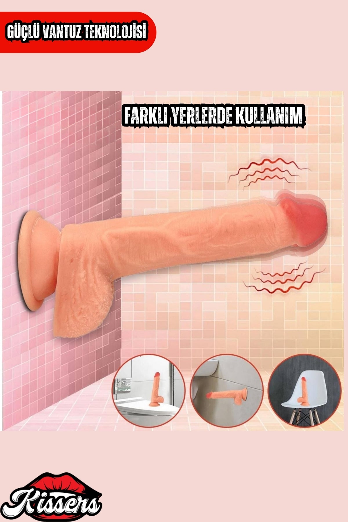 Kablolu Kumandalı Vantuzlu Güçlü Titreşimli Gerçekçi Yapay Penis Realistik Dokuda Dildo 20 cm