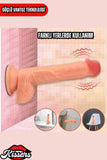 Kablolu Kumandalı Vantuzlu Güçlü Titreşimli Gerçekçi Yapay Penis Realistik Dokuda Dildo 20 cm