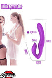 Titreşim Strapless Çift Taraflı Giyilebilir G Noktası Ve Klitoris Uyarıcılı Lezbiyen Vibratör
