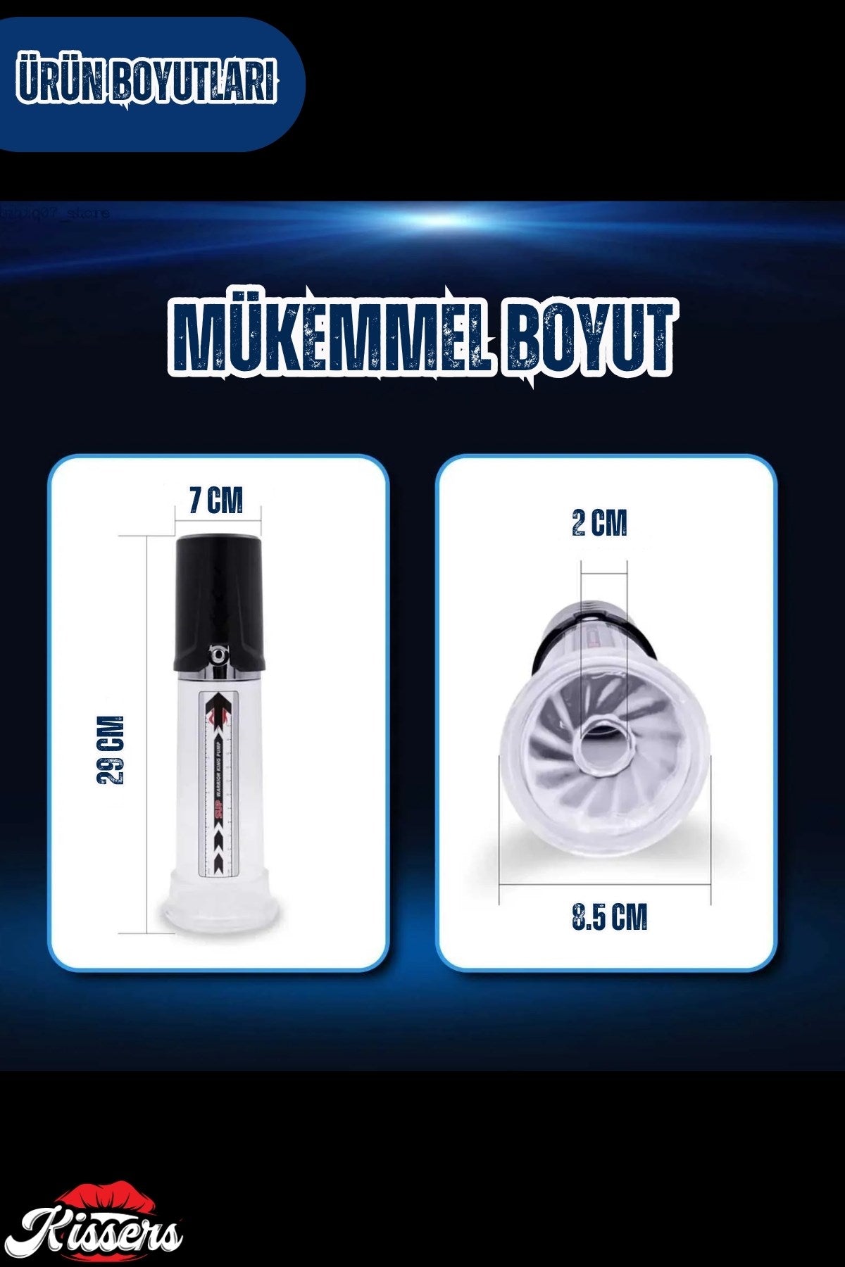 Büyük Boy Tetikli Vakumlu  İki Başlıklı  Geliştirme ve Performans Artırıcı Penis Pompası