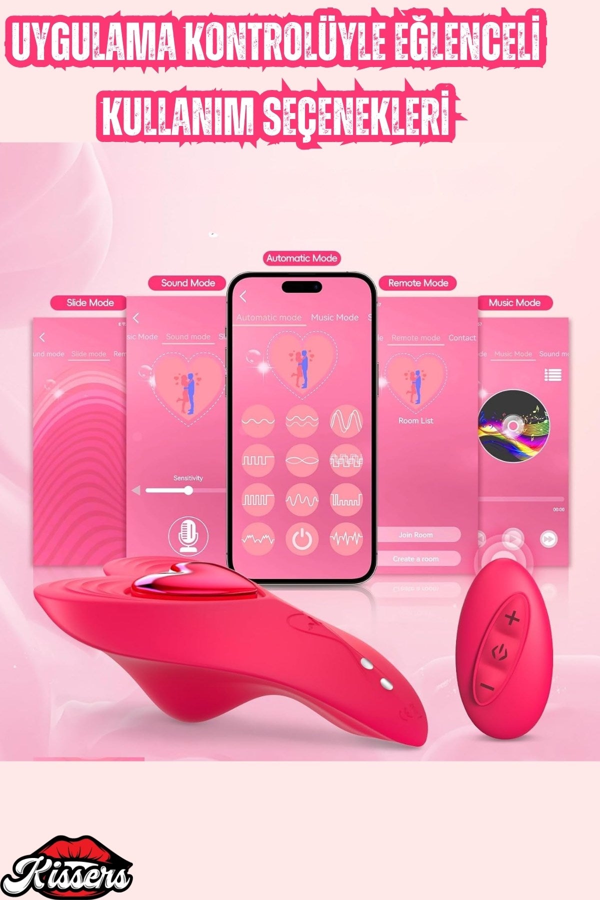 Telefon Kontrollü Uzaktan Kumandalı Vajina & Klitoris Uyarıcılı Giyilebilir Kalp Vibratör