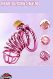 Chastity Cock Cage Erkek Bekaret Pembe Penis Kemerli Esaret Penis Kafesi