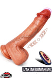 İleri Geri Hareketli Kumandalı Titreşimli Realistik G Noktası Klitoris Uyarıcılı Dildo Penis 22 Cm