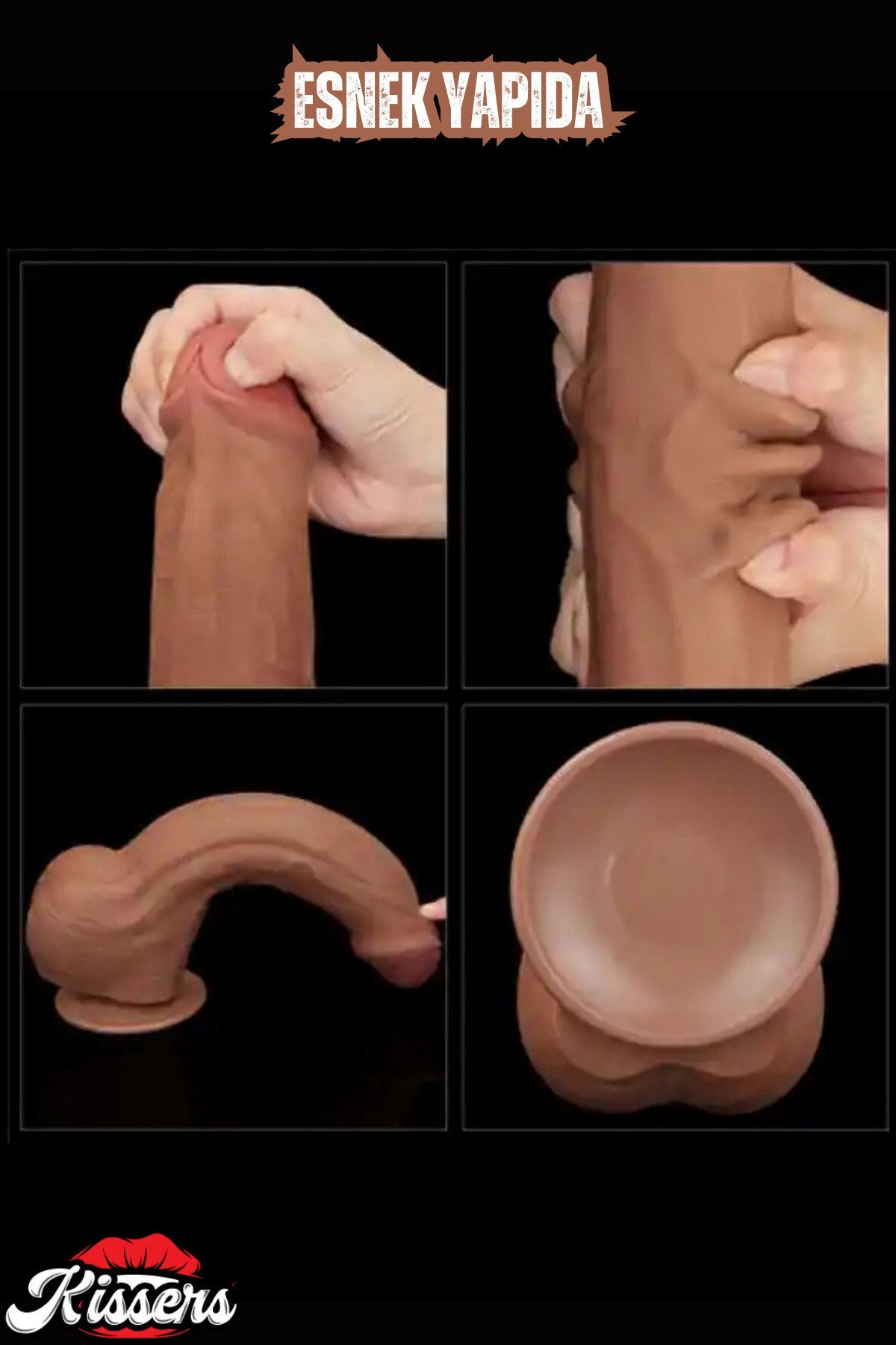 Çift Katmanlı Ultra Gerçekçi  Oynar Derili Realistik Dildo Penis 29 Cm