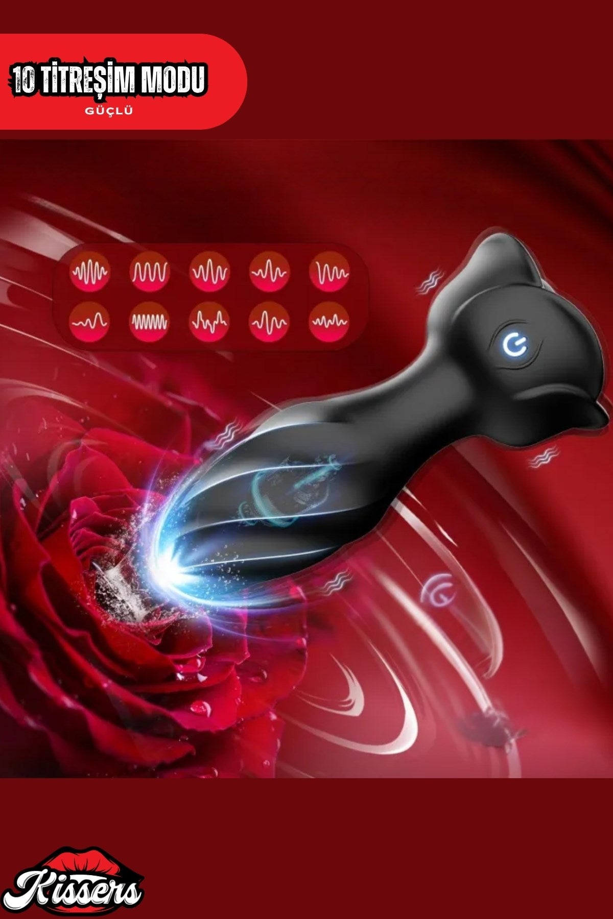 Titreşim Modlu Sprial Tasarımlı Şarjlı Titreşim Modlu Anal Uyarıcı Anal Plug Tıkaç