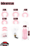 Bsdm Plastik Penis Kilidi Pink Chastity Cock Cage Bekaret Cihazı Pembe Penis Esaret Kafesi