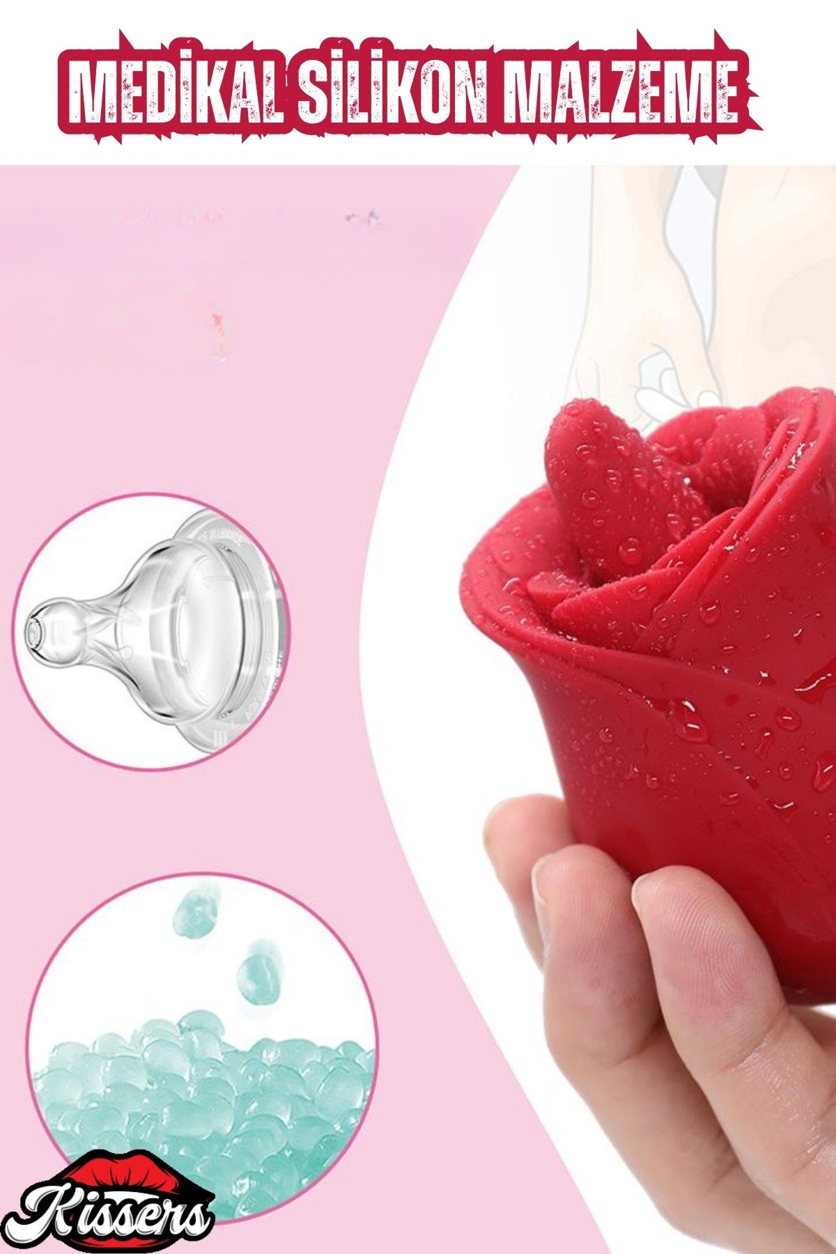 Rose Şarjlı Yeni Nesil Güçlü Titreşim Dil Yalama Hareketli Klitoris Uyarıcı Gül Vibratör