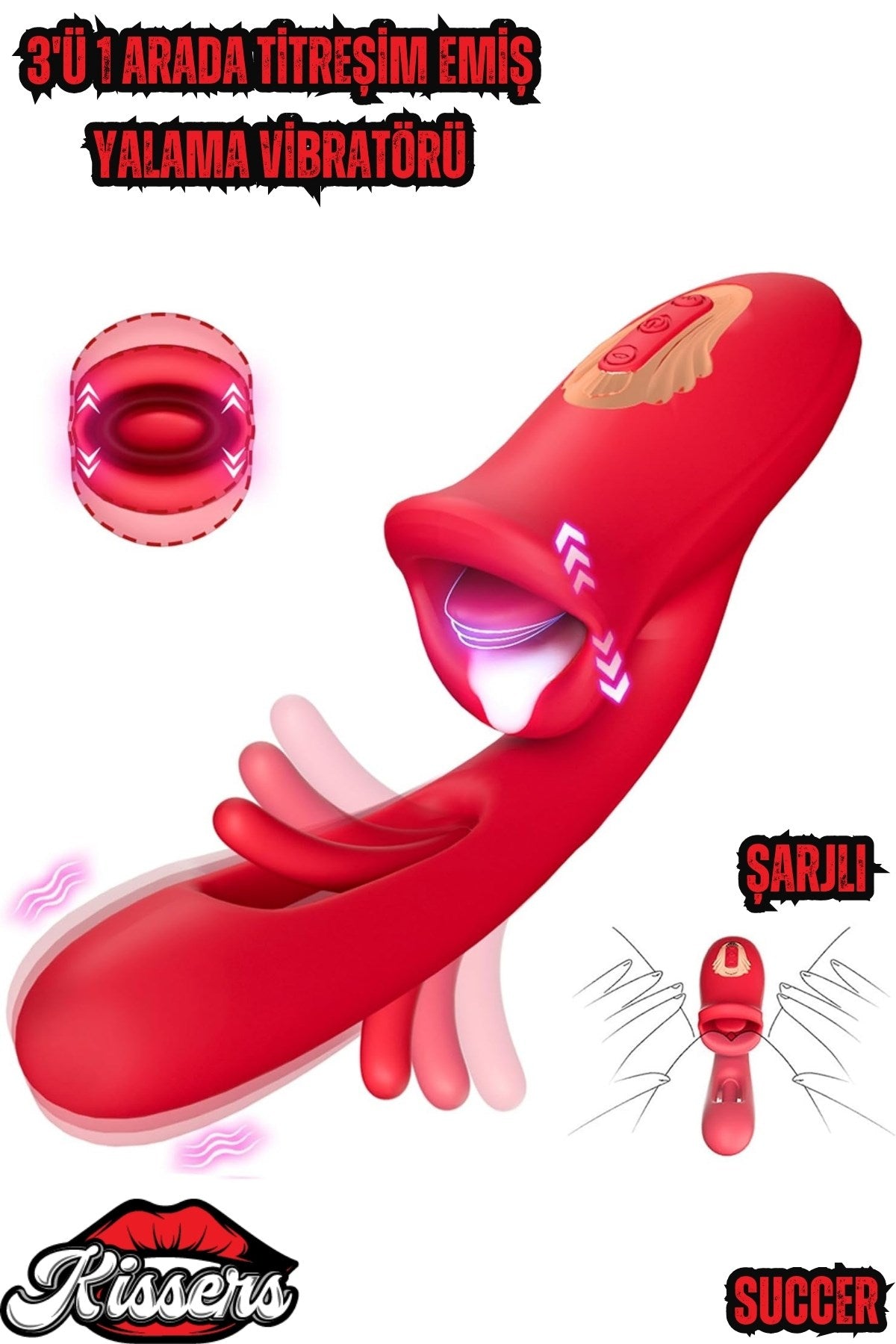 Cinsel Oyuncak Kadınlar İçin Titreşimli Dil Hareketli Emme Modlu Klitoris Vibratör