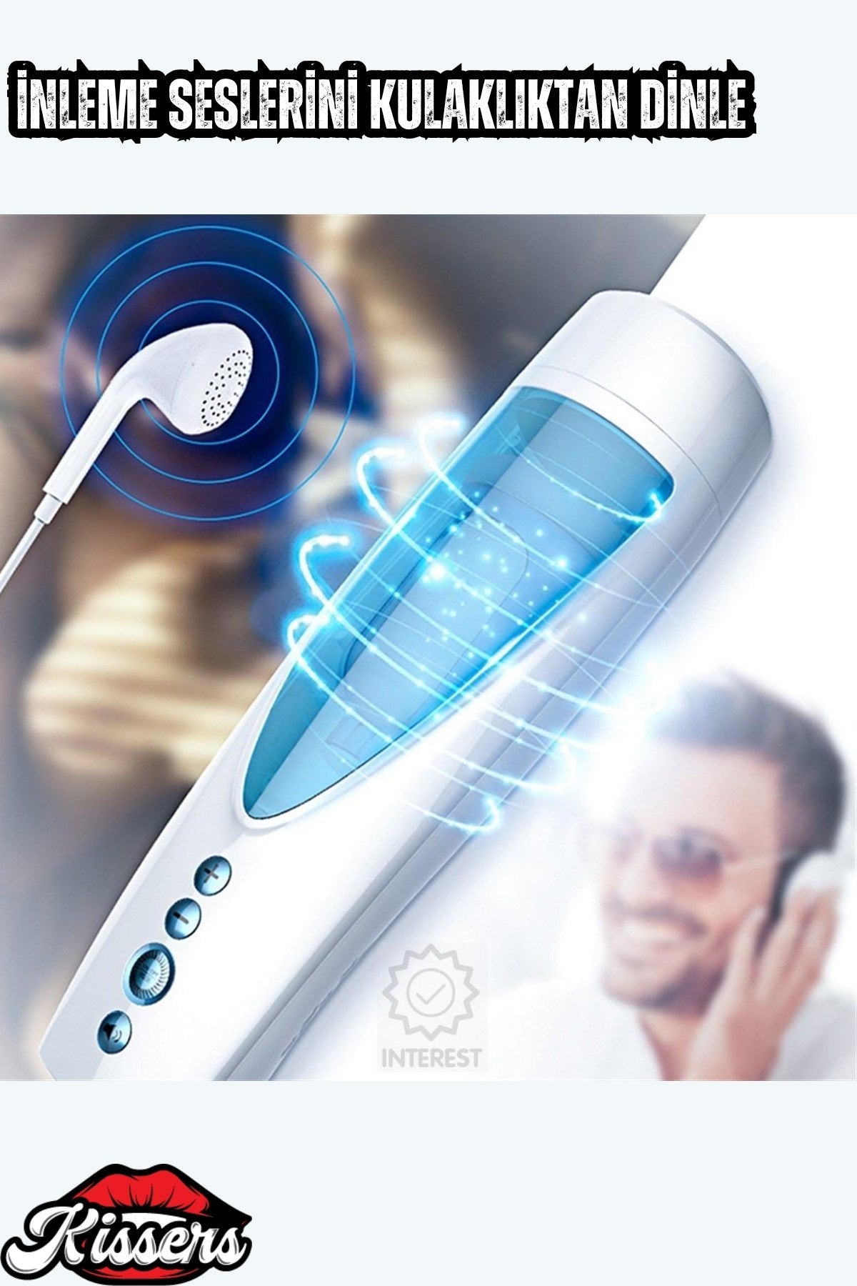 İleri Geri Hareketli Kulaklı İnleme Sesli Rotasyonlu Vajina Girişli Şarjlı Tam Otomatik Mastürbatör