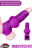 Realistik G Noktası Ve Klitoris Uyarıcılı Ortası Boş Kabartmalı Testisli Monster Penis Kılıfı
