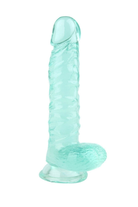 Ultra Realistik Eğilip Bükülebilir G Noktası Ve Klitoris Uyarıcı Jel Yeşil Penis Dildo 20 Cm
