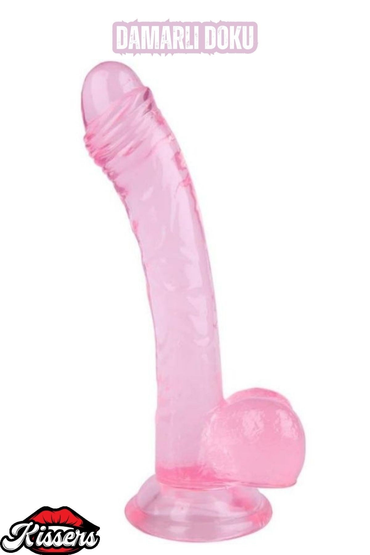 Ultra Realistik Damarlı Bükülebilir Vantuzlanabilir Jel Dokusunda Pembe Dildo Penis 19 Cm