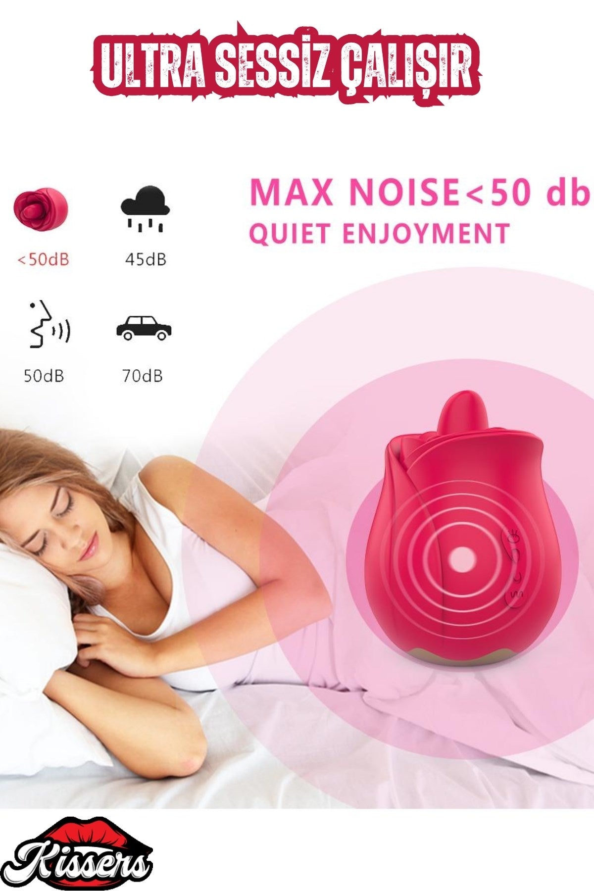 Rose Şarjlı Yeni Nesil Güçlü Titreşim Dil Yalama Hareketli Klitoris Uyarıcı Gül Vibratör