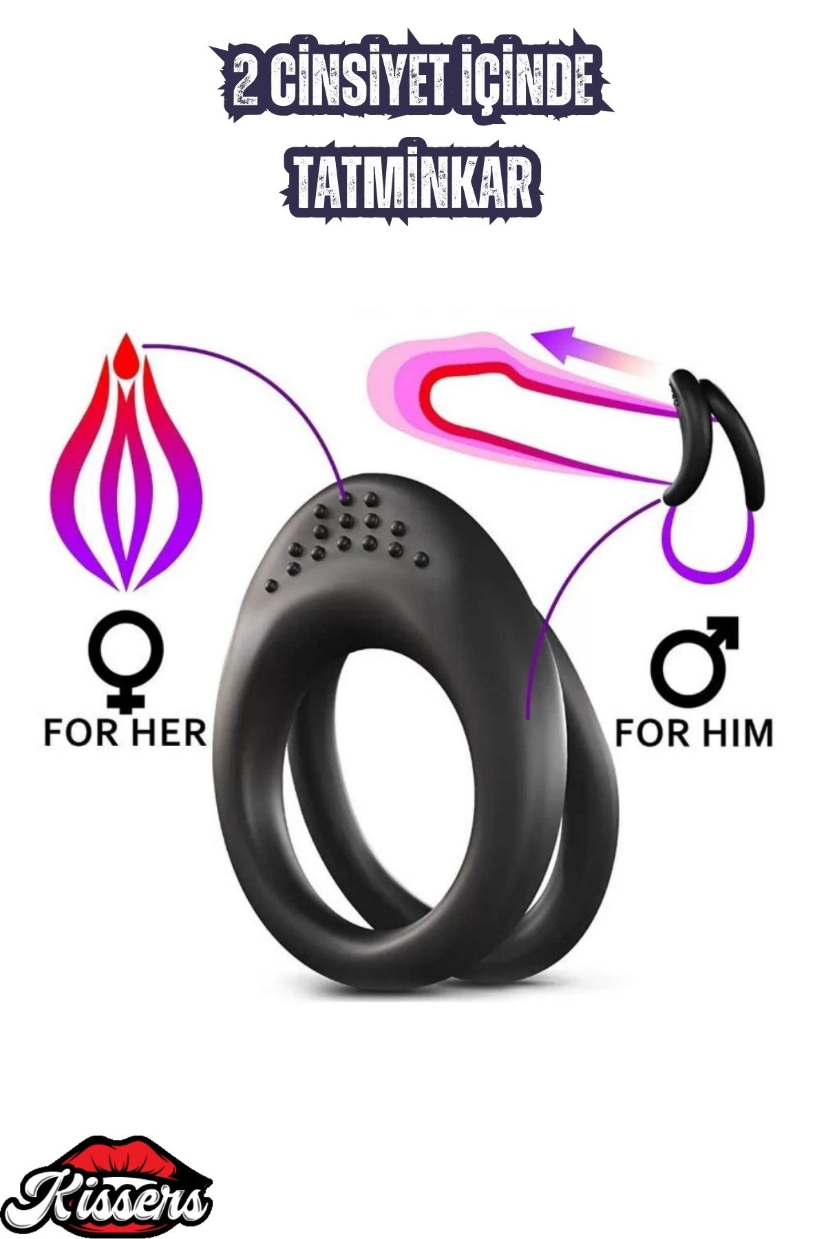 Klitoris Uyarıcı Tırtıklı Siyah Penis Yüzüğü Esnek Sağlam Silikon Testis ve Penis Halkası