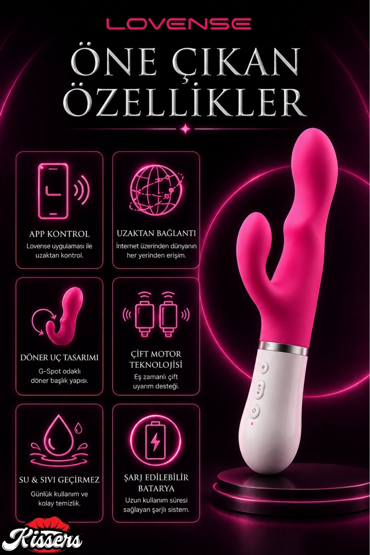 Lovense Dünyanin Her Yerinden Kontrol Edilebilen Nora Telefon Kontrollü Güçlü Tavşan Titreşimli Vibratör