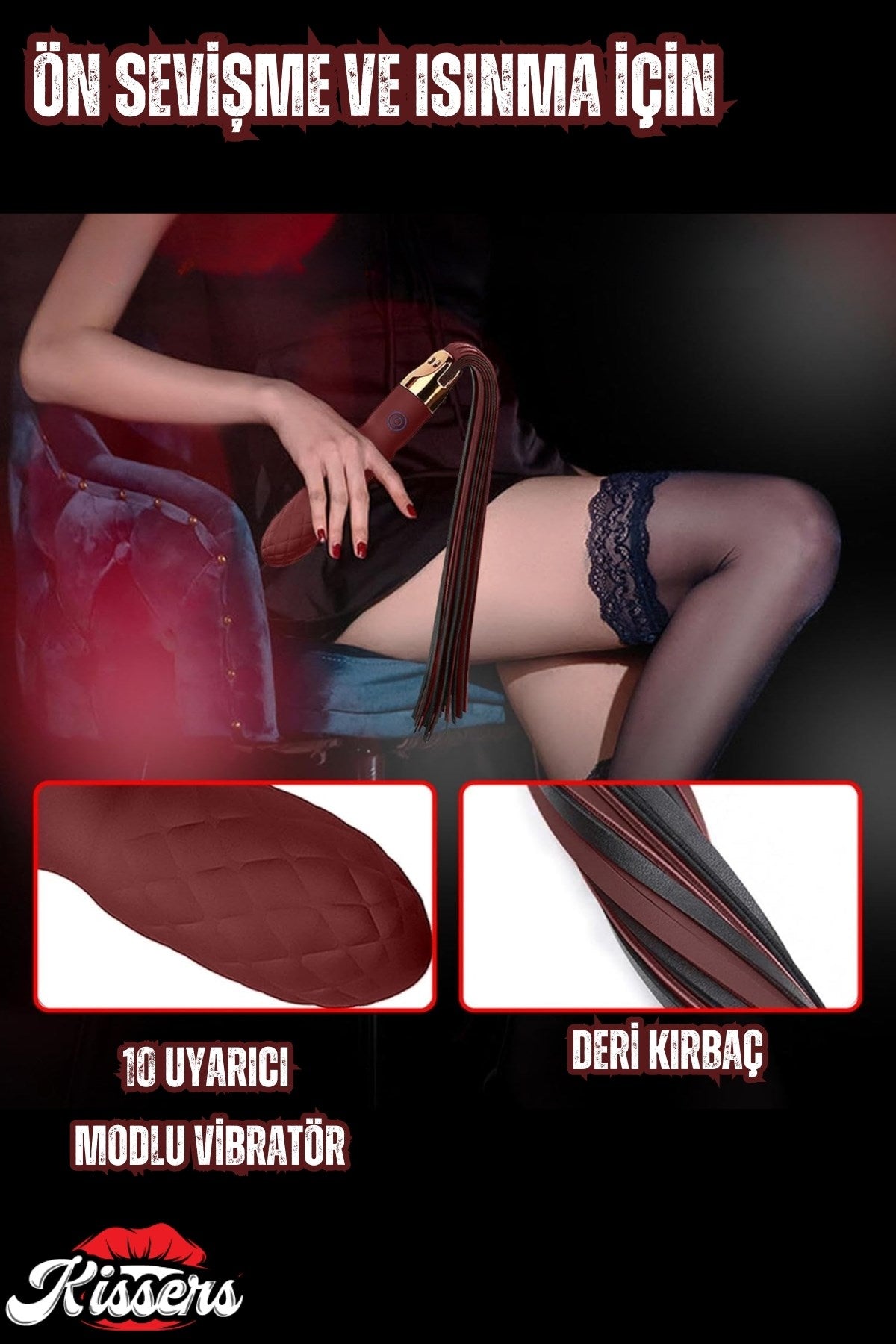 Çift Taraflı G Nokta Ve Klitoris Uyarıcılı Vibratör Kırbaç