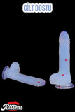 Cinsel Oyuncak Renkli Benekli Ultra Yumuşak Şeffaf Realistik Yapay Penis Dildo 19 Cm