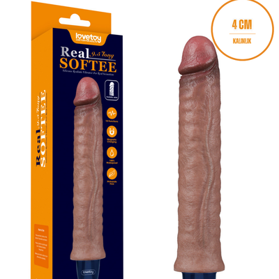 Lovetoy Penis Halkalı Klitoris Uyarıcı The Soft Double Boncuk Anal Penetratör Titreşimli 24.5 cm