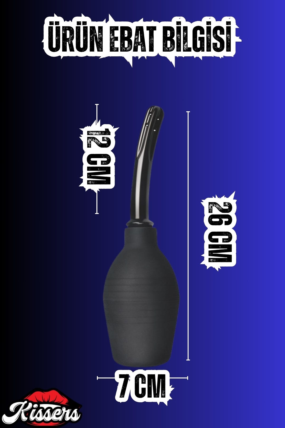 Cinsel Oyuncak Anal Vajinal Lavman Silikon Temizleme Pompası 350 Ml Siyah