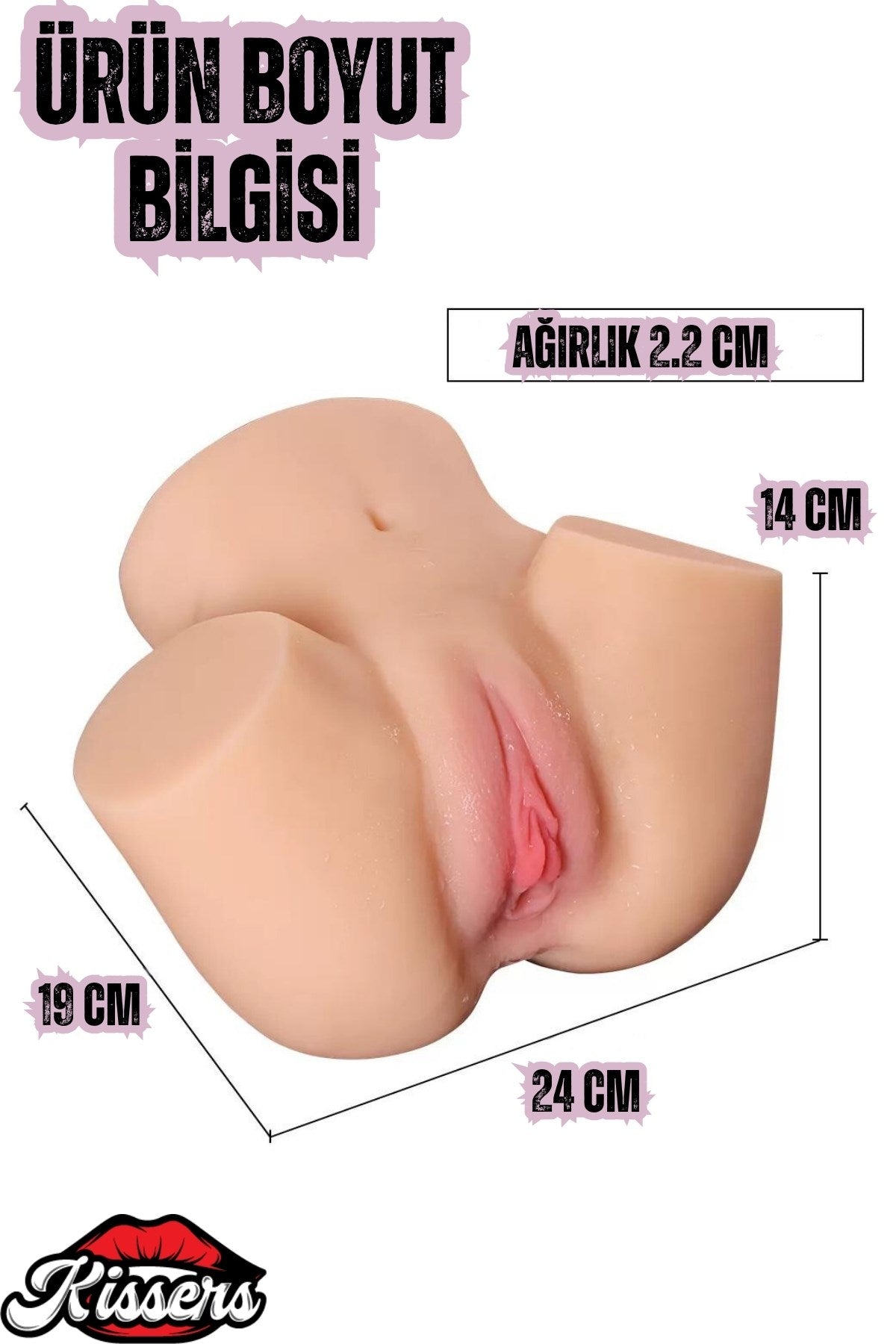 Yeni Nesil Titreşimli Gerçekçi Vajina 2in1 Anal Vajinal Mastürbatör Realistik Manken Kalça 24 Cm