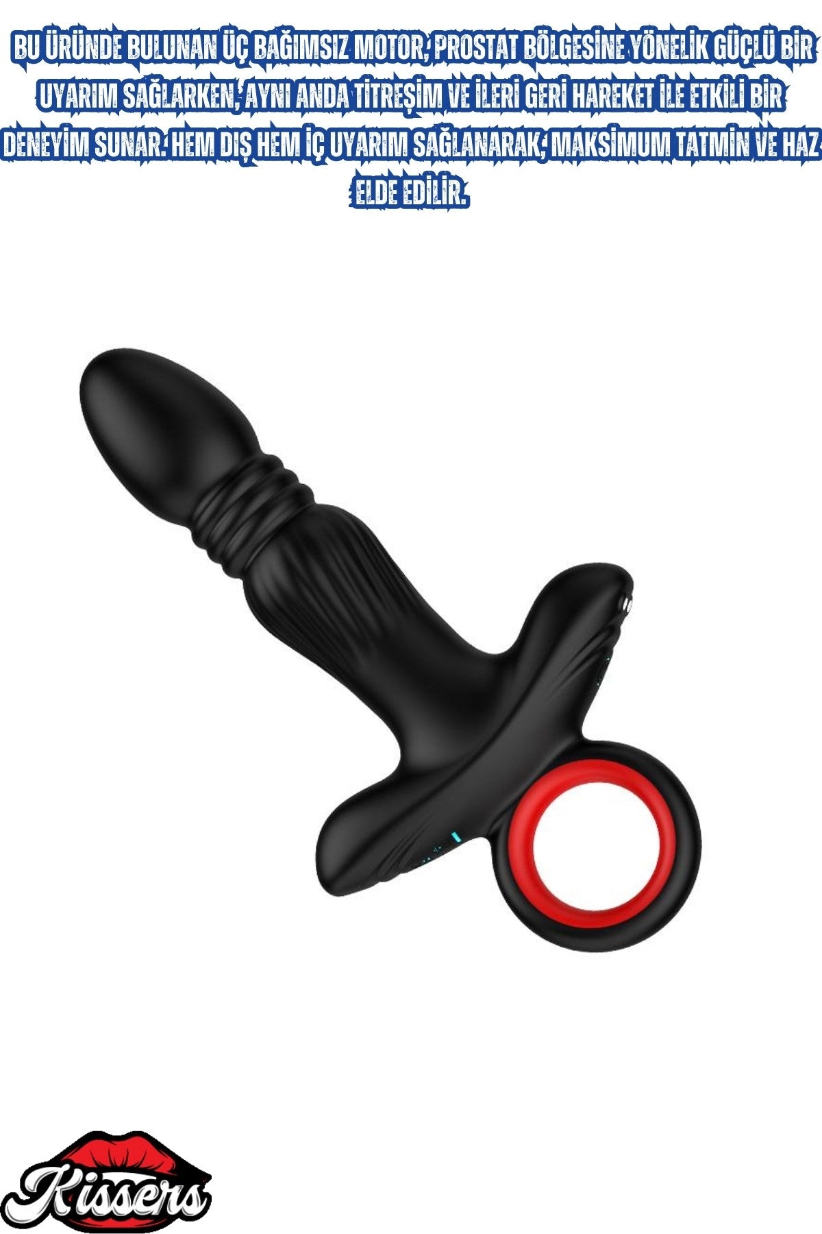 Şarjlı Tutma Aparatlı İleri Geri Hareketli Titreşimli 3 Motorlu Uyarıcı Anal Vibratör