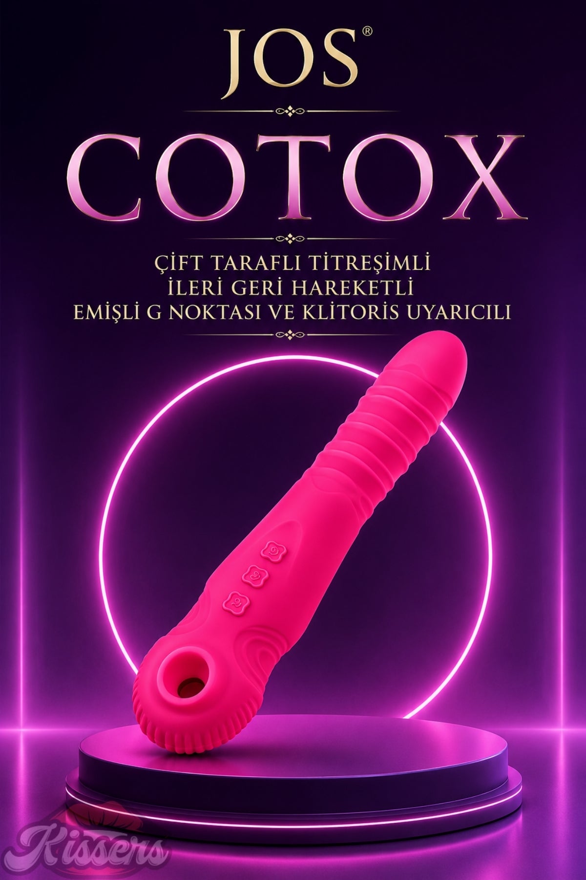 Jos Cotox Çift Taraflı Titreşimli İleri Geri Hareketli Emişli G Noktası ve Klitoris Uyarıcılı  Vibratör