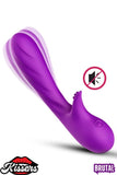 Cinsel Oyuncak Klitoris ve G Nokta Uyarıcılı Güçlü Titreşimli Sıvı Geçirmez Vibratör Mor 18 Cm