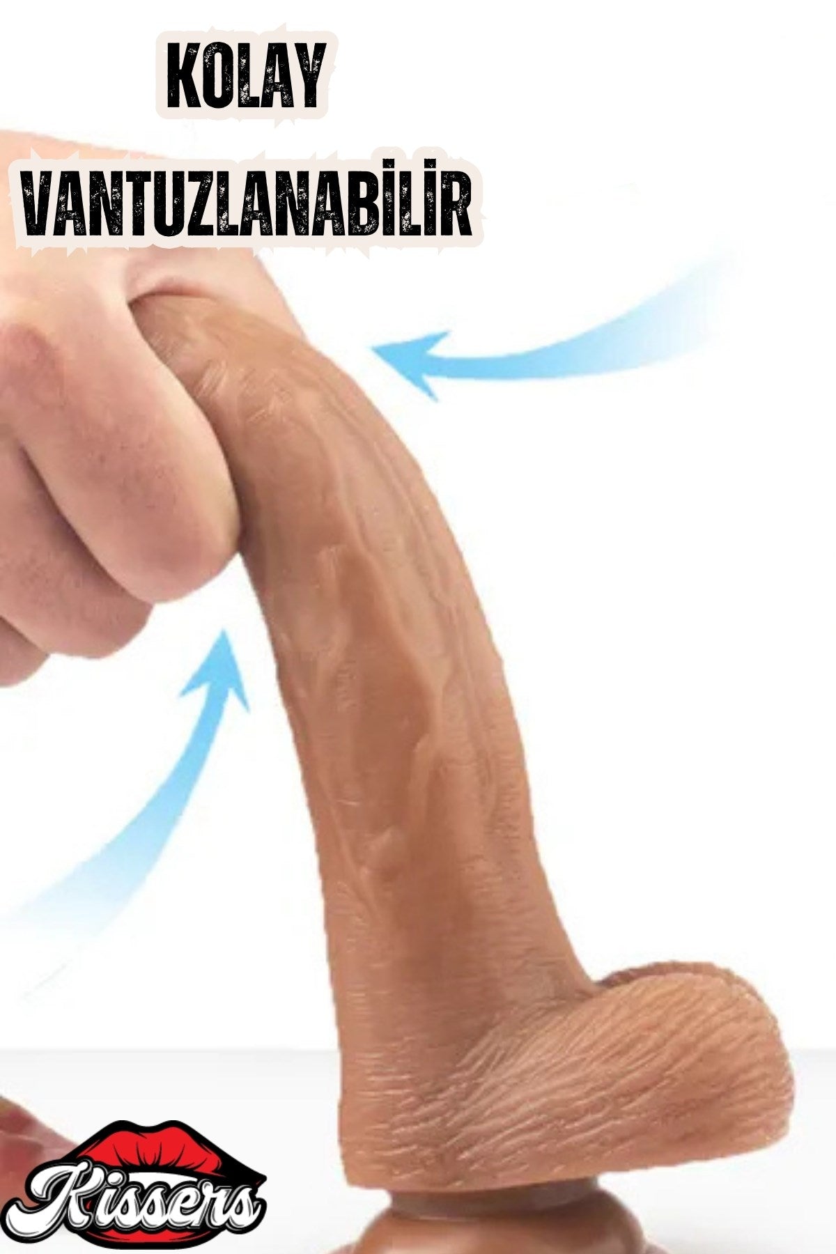 Belden Bağlamalı Damarlı Belden Bağlamalı Lüx Kemerli Realistik Gerçekçi Dildo Penis Vibratör 20 CM