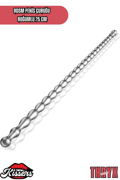 BDSM Paslanmaz Boğumlu Penis Çubuğu 25 cm