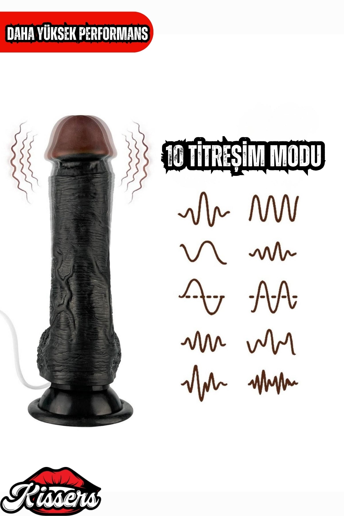 Kablolu Kumandalı Vantuzlu Güçlü Titreşimli Gerçekçi Yapay Penis Realistik Dokuda Zenci Dildo 21 cm