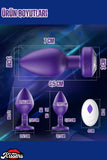Uzaktan Kumandalı Titreşimli Mor Renkli Silikon Anal Tıkaç Butt Plug 3'Lü Set